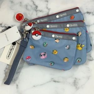 NWT Lesportsac 3 Pouches Pokémon